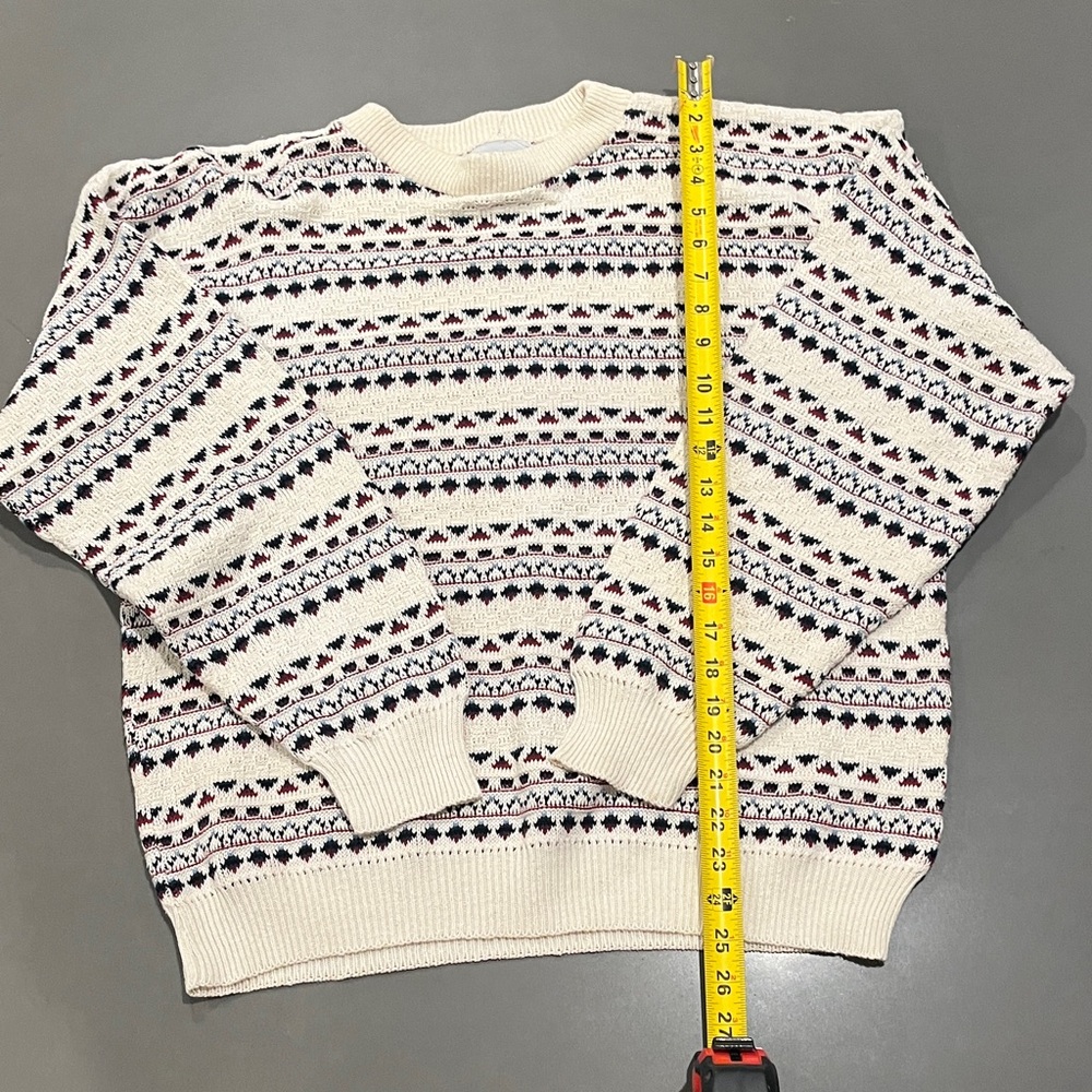 Vintage Start at 501 Levi's Cream Patterned Crewneck Sweater